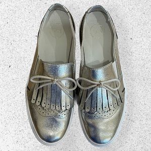 1901 NORDSTROM metallic gold slip on oxfords